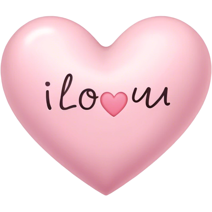 Pastel pink Heart with i love you in it  emoji