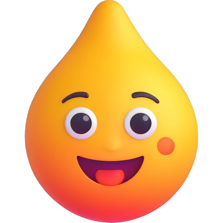 cartoon sticker of a hot and sweaty emoji, colorful and cheerful style, no text, suitable for WhatsApp and Instagram, transparent background emoji