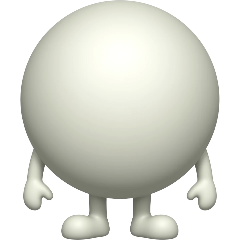 A circle with legs emoji