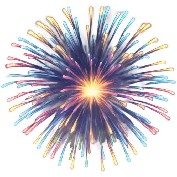 colorful fireworks in the sky emoji