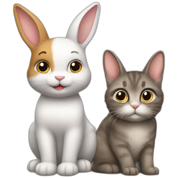 Lapin et chat emoji