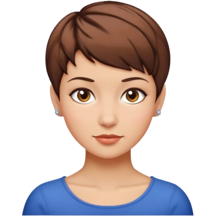 woman pixie cut Brown hair emoji