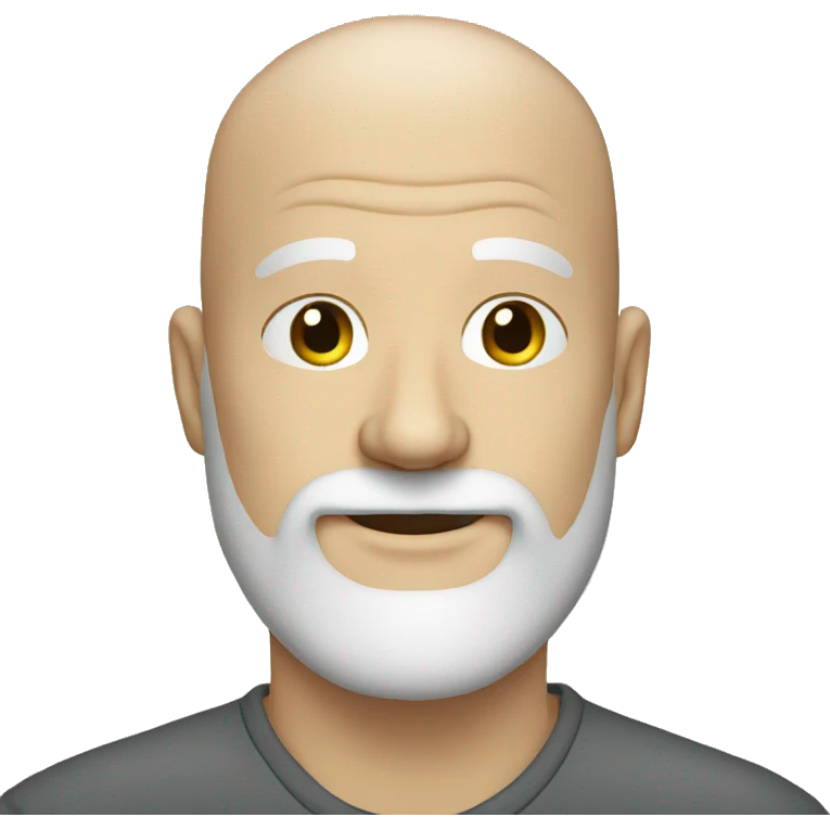 a white bald man with big beard. emoji