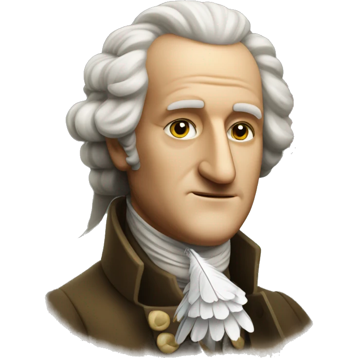 Goethe holds a feather in his hands emoji