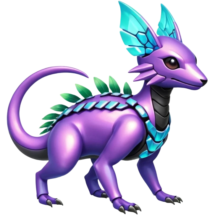  exotic tropical iridescent cyber-Protogen-Fakémon-Pokémon-Vernid-creature emoji