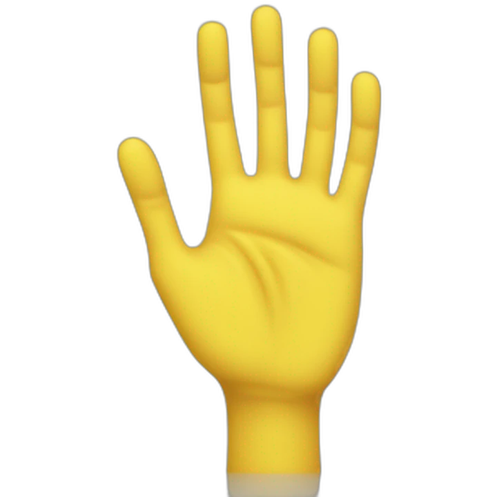 yellow hand firm little finger open emoji