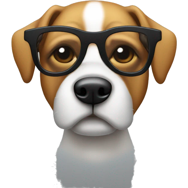 Perro con lentes negros emoji