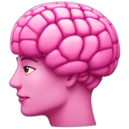 Cerebro color rosa emoji