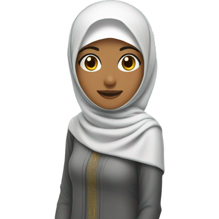 Indonesian woman with hijab on the beach  emoji