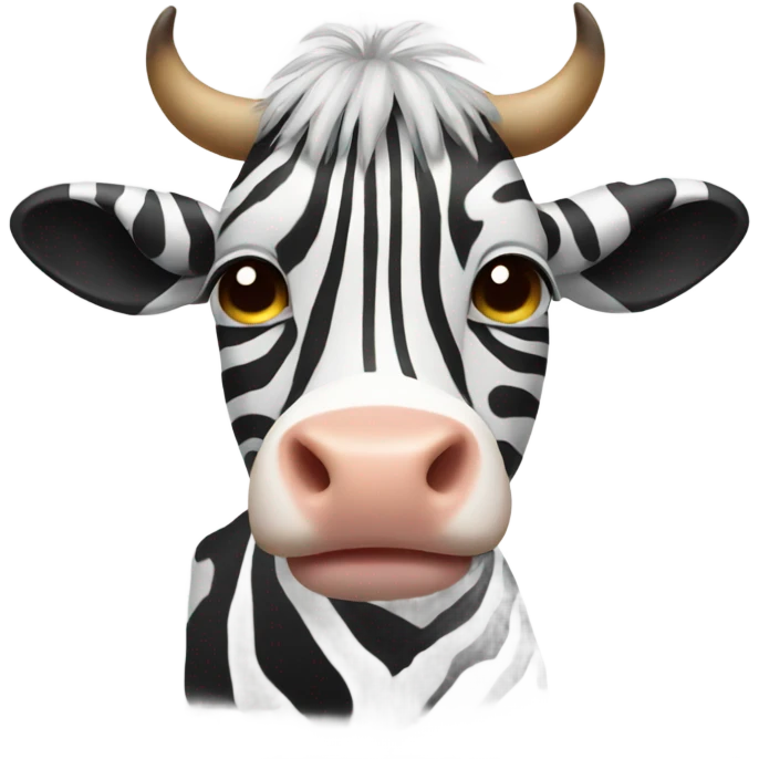 Cow with zebra stripes emoji
