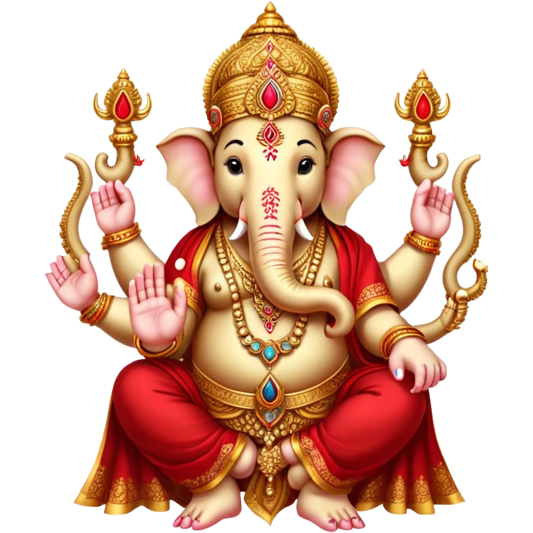 Hindu god Ganesha with elephant head and multiple arms emoji