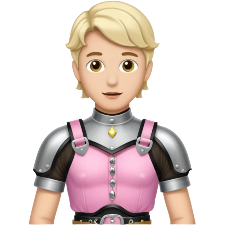 Submissive man wearing sissy clothes and chastity emoji