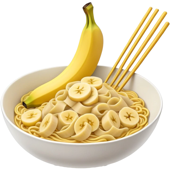 a open banana inside of a bowl of noodle  emoji