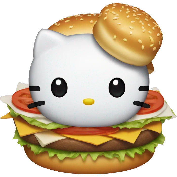 hello kitty hamburger emoji