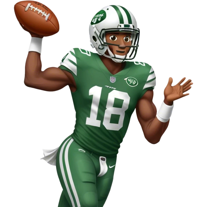 DK metcalf as NY Jets player dropping a football emoji