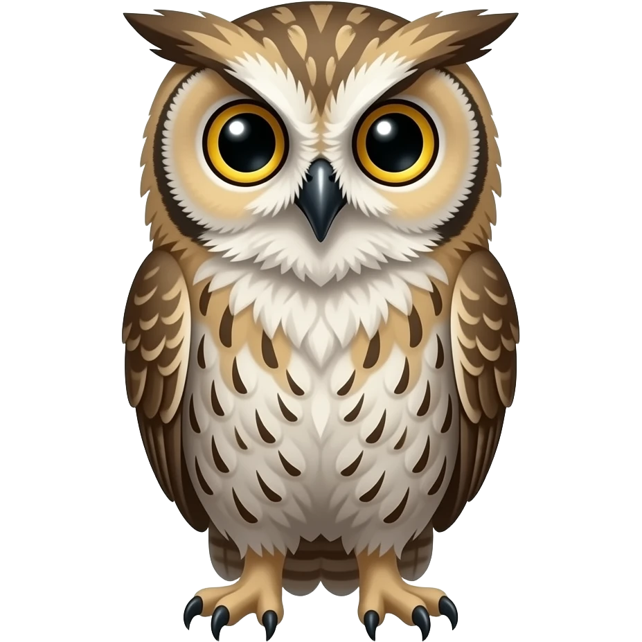 Make me a owl replace the owl head with a cat head emoji