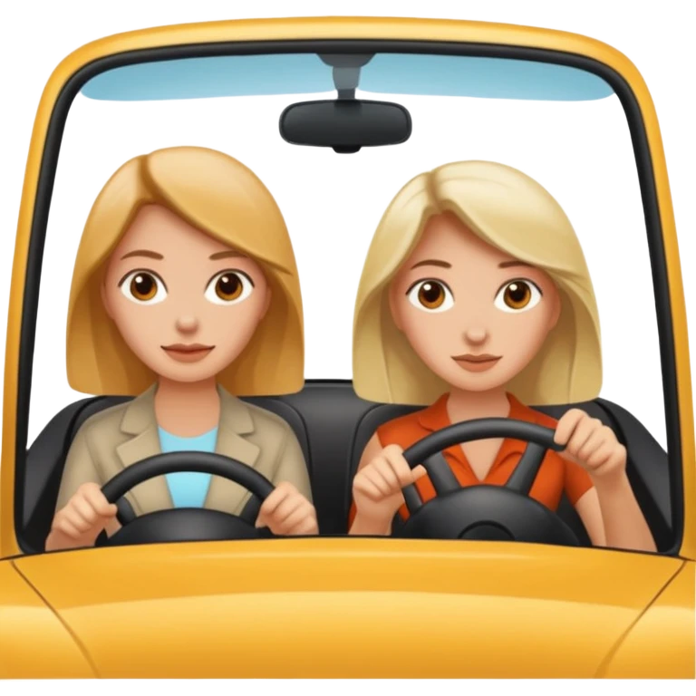 Two women driving emoji