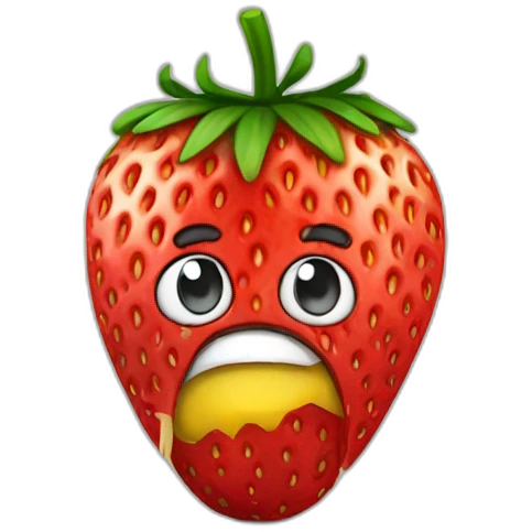 Destroyed strawberry emoji