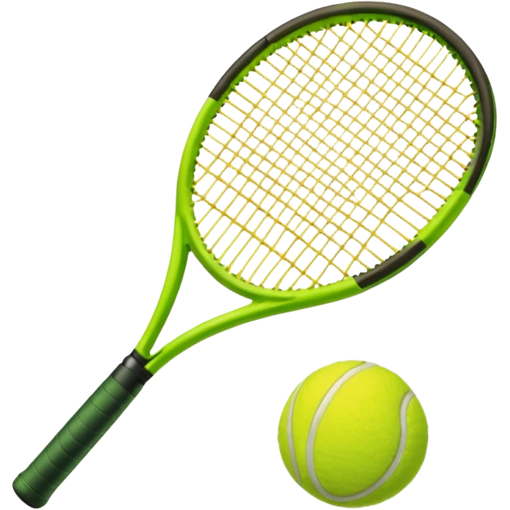 A green dark tennis racket 
(1) with a tennis ball(1) emoji