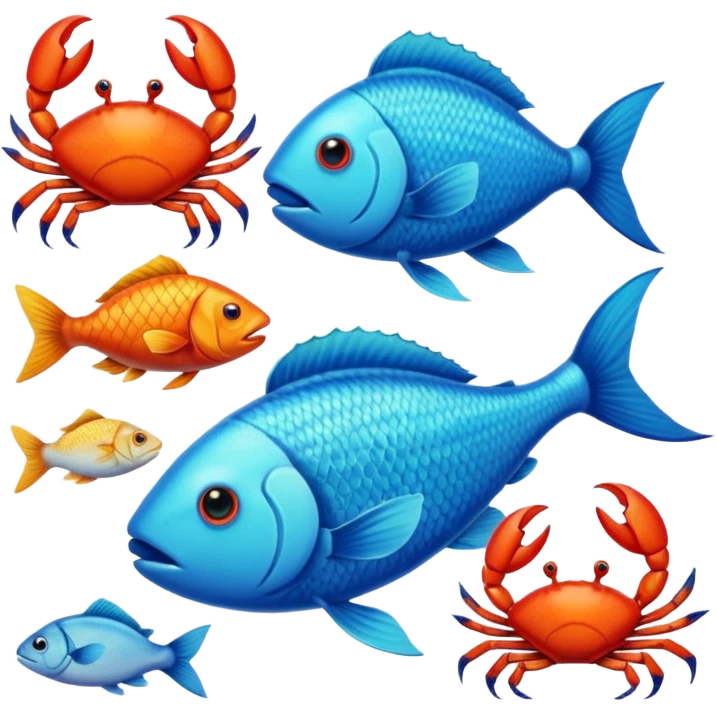 fish and crabs emoji