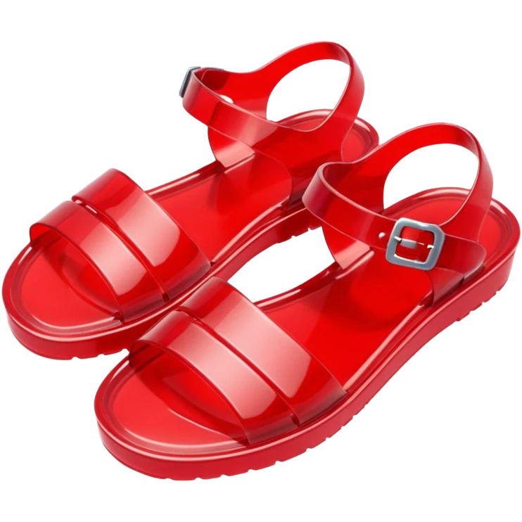 make a nice emoji of red plastic jelly sandals from the 80's emoji