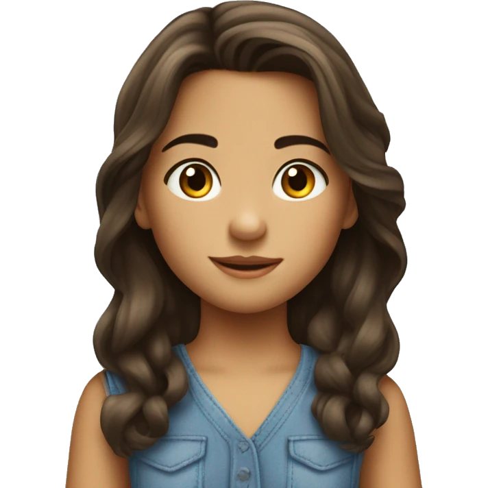 Brunnete little kid with brunnete beautiful girl  emoji