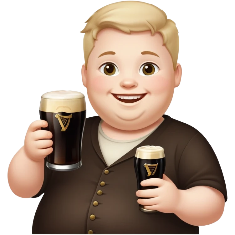 Fat kid with a guiness emoji