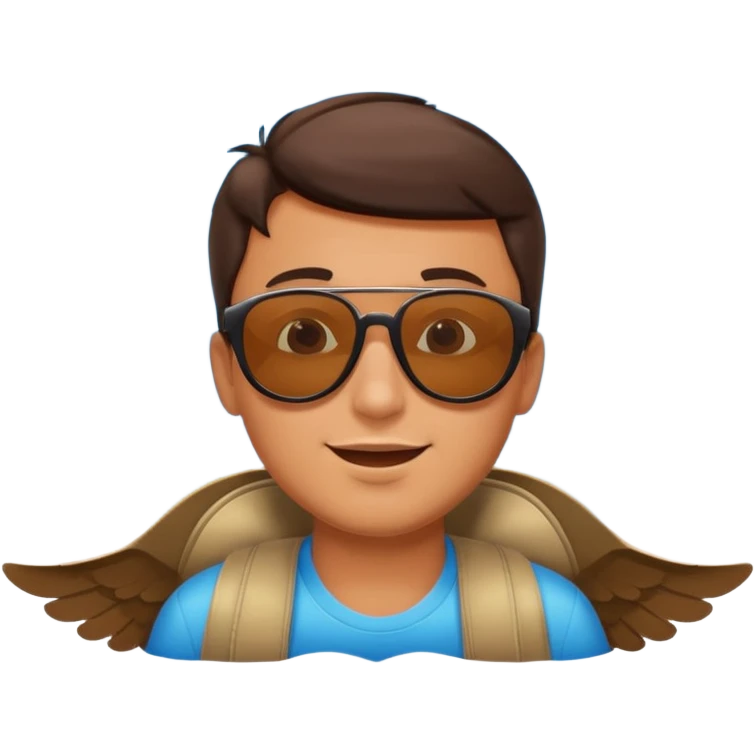 Guy relaxing flying seeing sky emoji