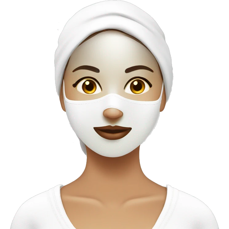 Lady with face mask spa beauty full face relaxing emoji