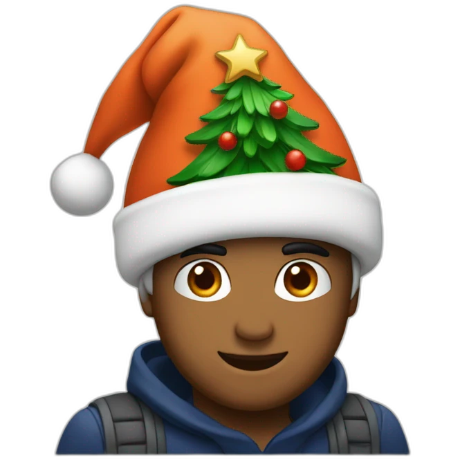 uva con gorro de navidad emoji
