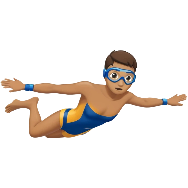 determined pool diver dives into a pool of confidence blue water underneath water  emoji