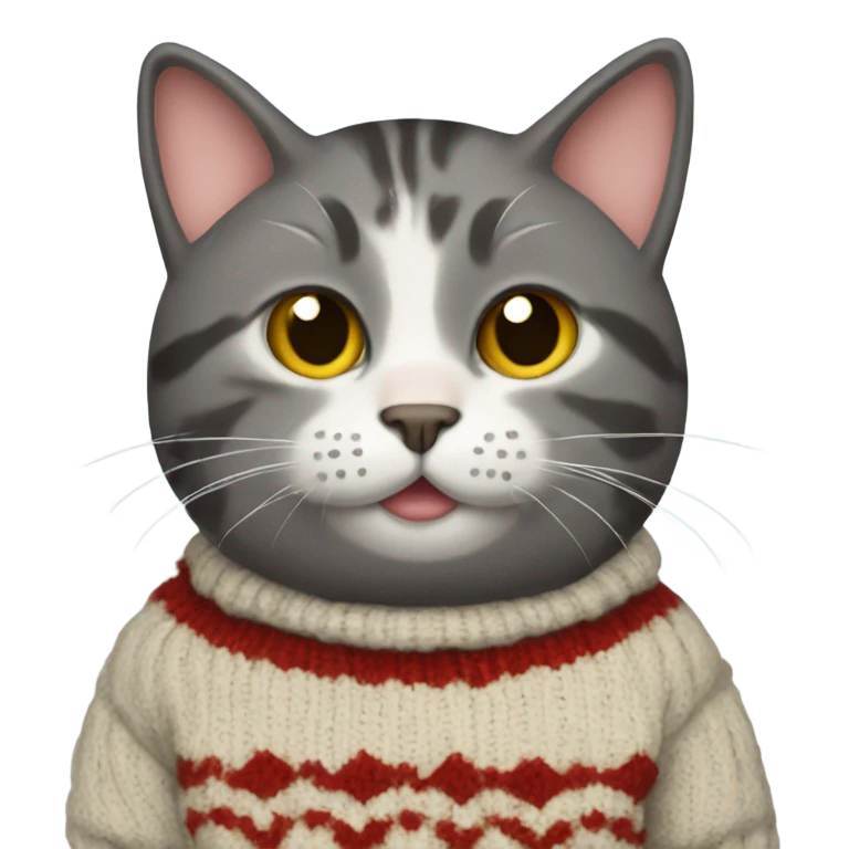 Cat wearing a sweater emoji