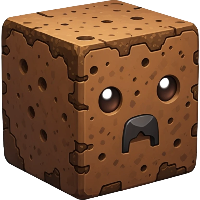 Klocek skaczącego dirtu z minecraft emoji