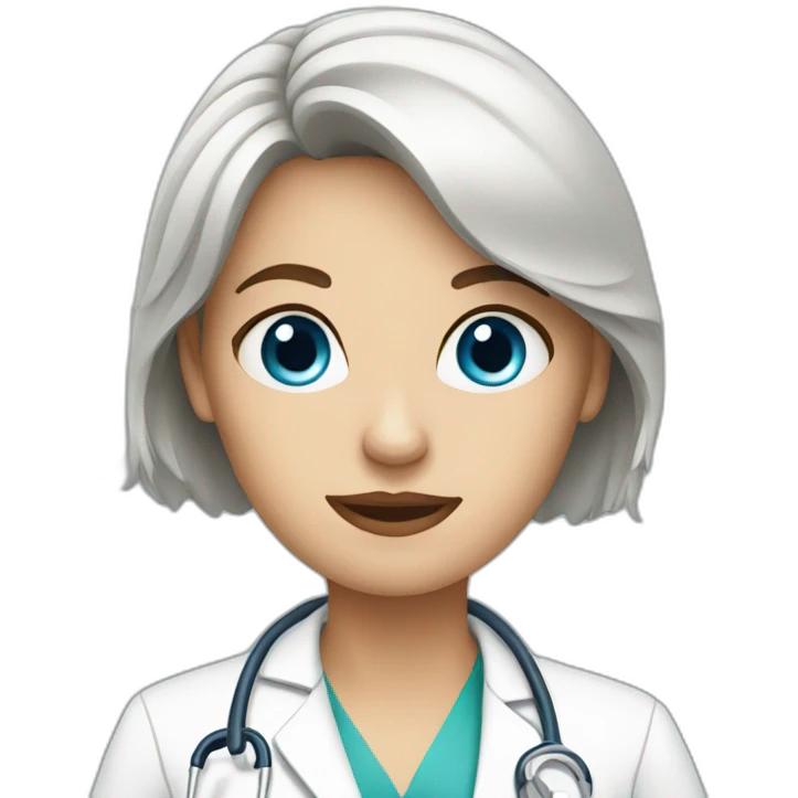 Woman doctor with blue eyes  emoji