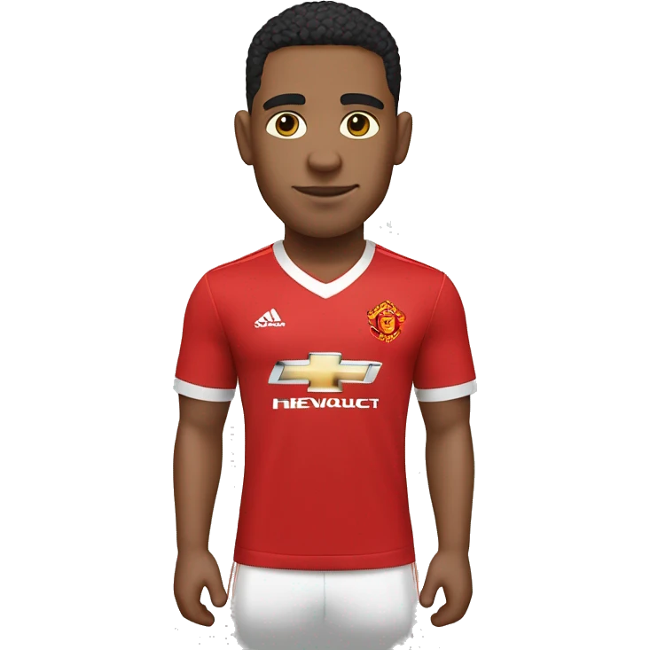 Cool light skinned guy wearing Manchester United jersey emoji