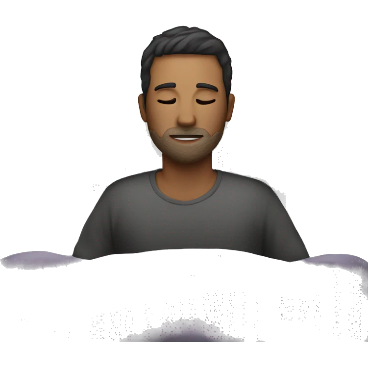 A man have mask and sleeping on bed emoji