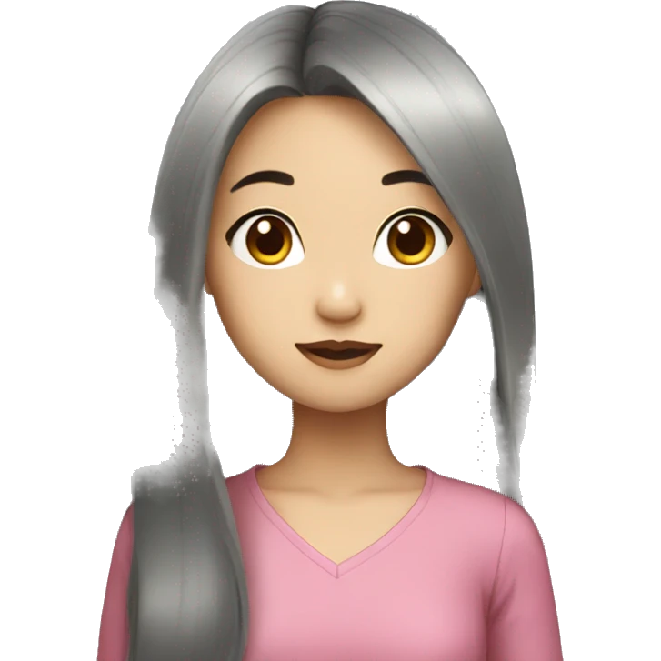 asian girl with long hair emoji