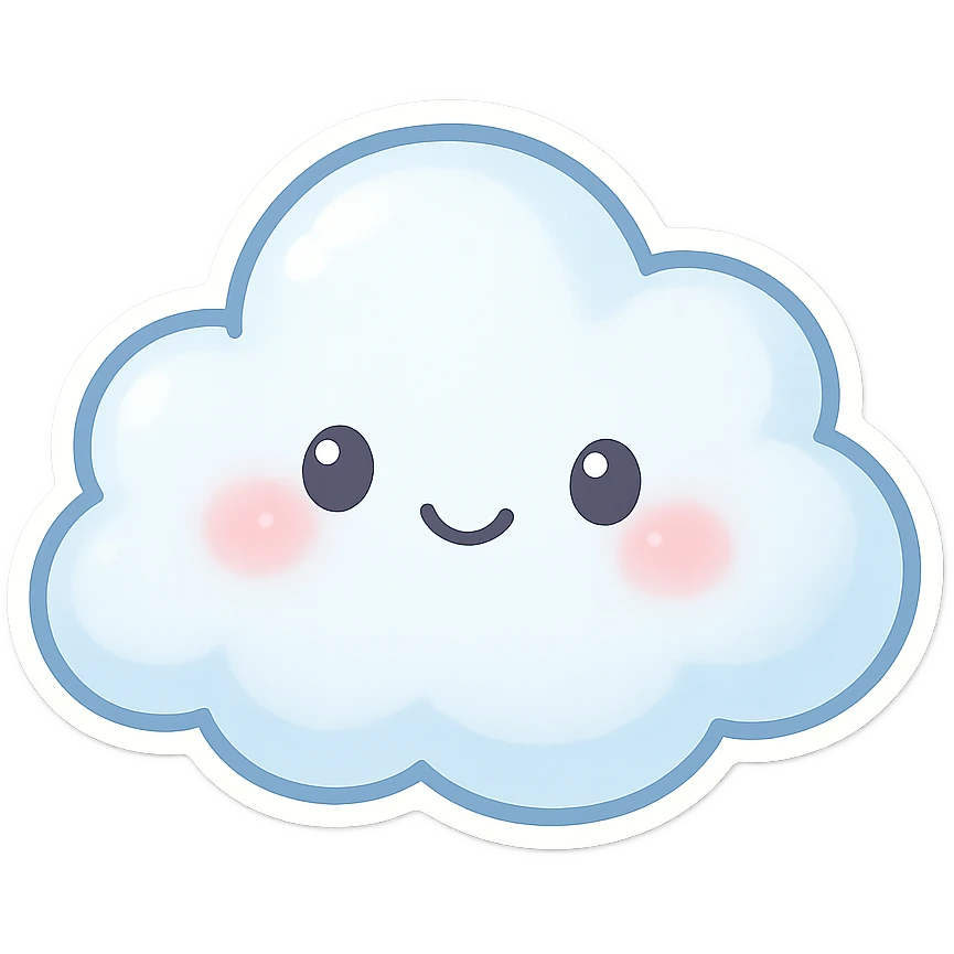chibi style cloud emoji