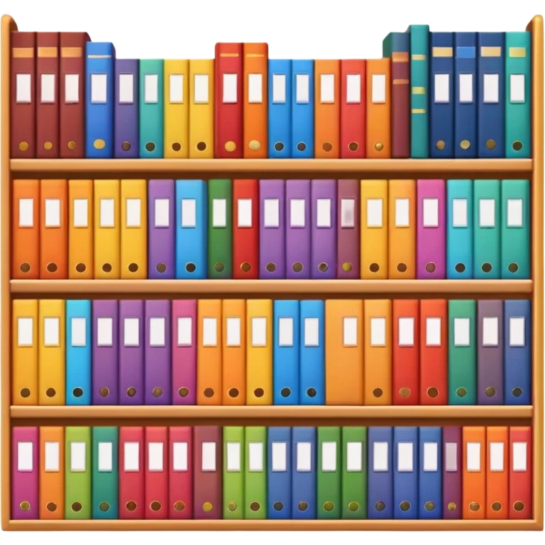 zoomed-in rows of colorful books on a shelf emoji