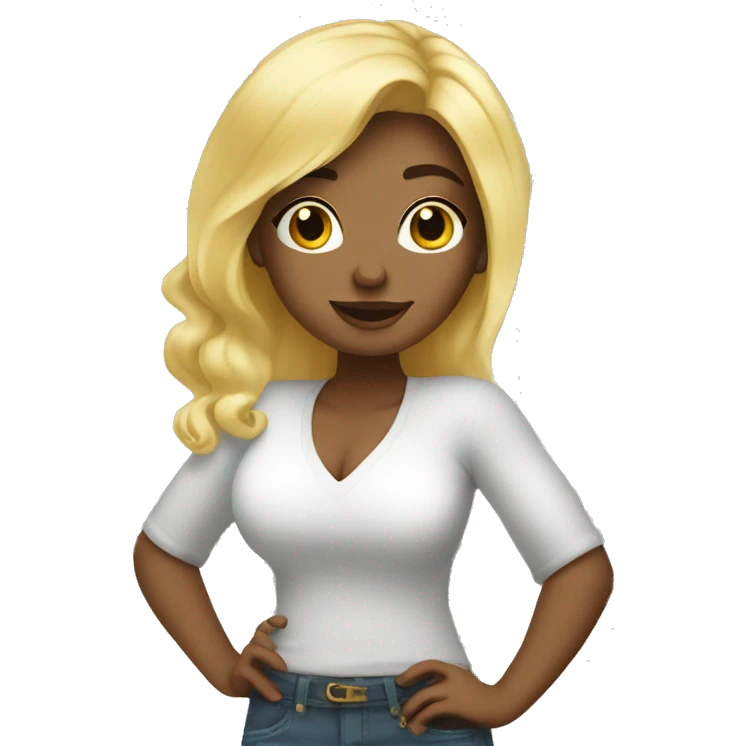 White Curvy blond Girl with Money emoji