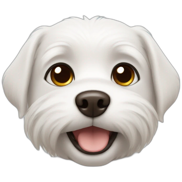 little white dog with brown eyes emoji
