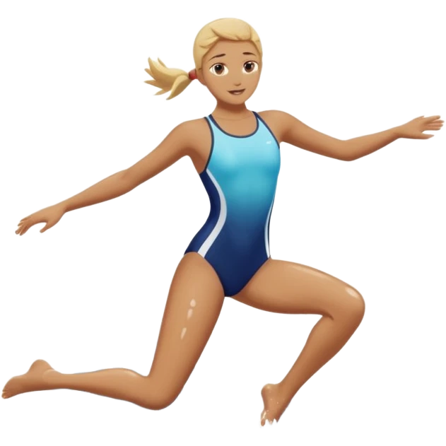 Artistic swimming with the legs out of the water emoji