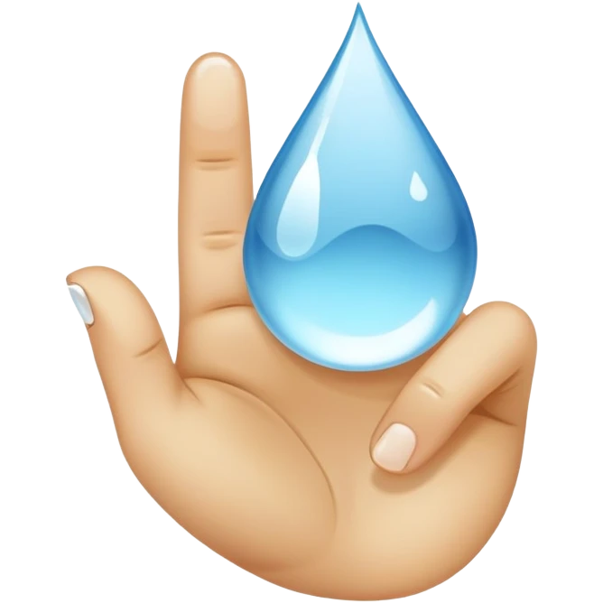 between the thumb, middle finger and index finger emoji