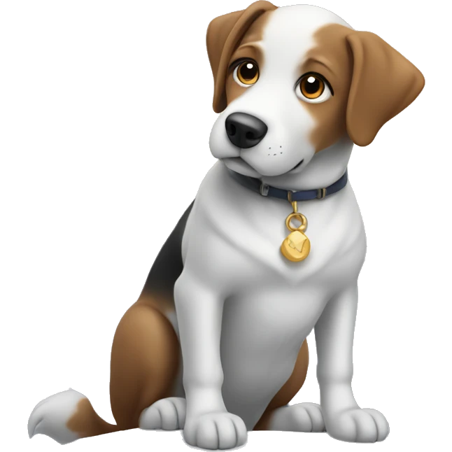 Dog sitting on top of a snow covered mountain emoji