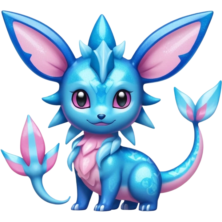 Black Oily Smooth Glossy Glittery Scaled  Vaporeon-Glaceon-Sylveon-Amaura-Fakémon-fusion emoji