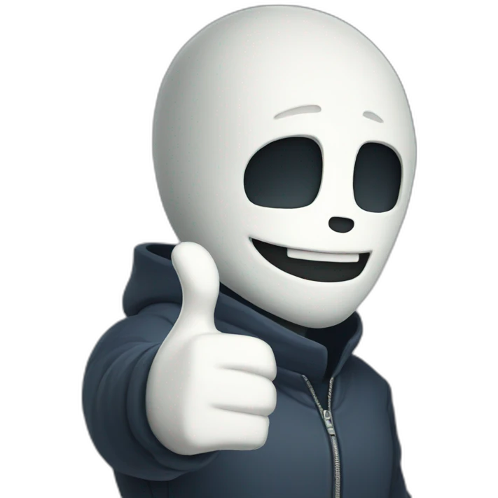 undertale sans giving a thumbs up, game style emoji