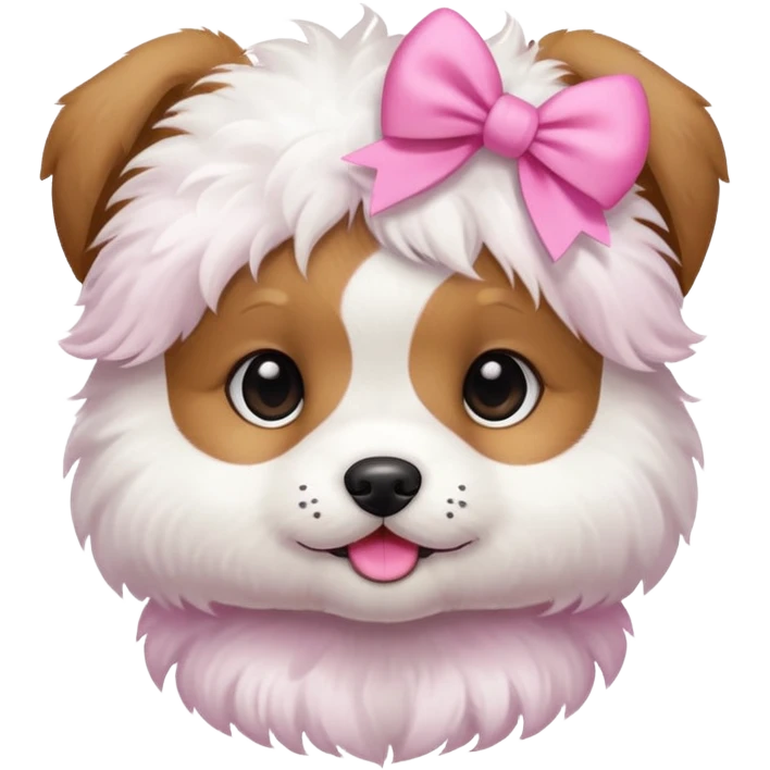 Puppy with pink bows emoji
