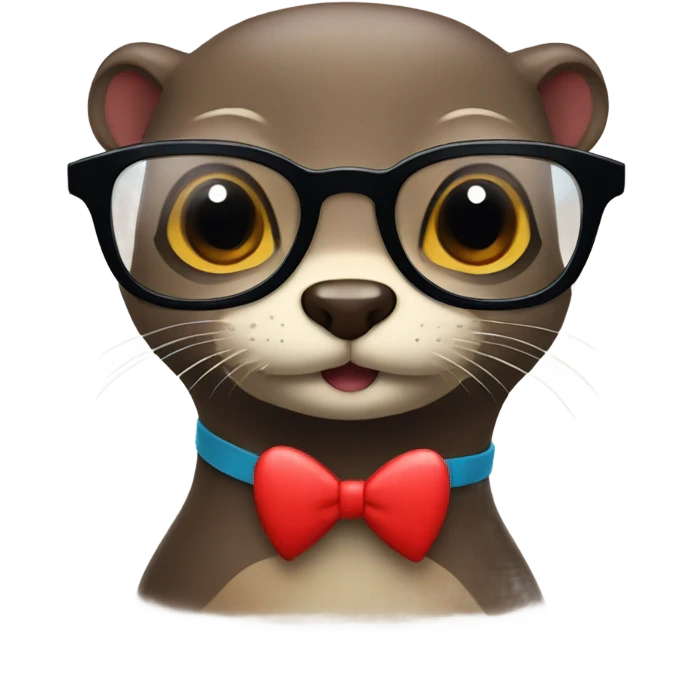 Glasses otter with red heart emoji