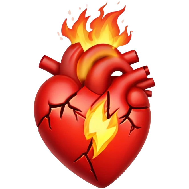 burning heart broken emoji