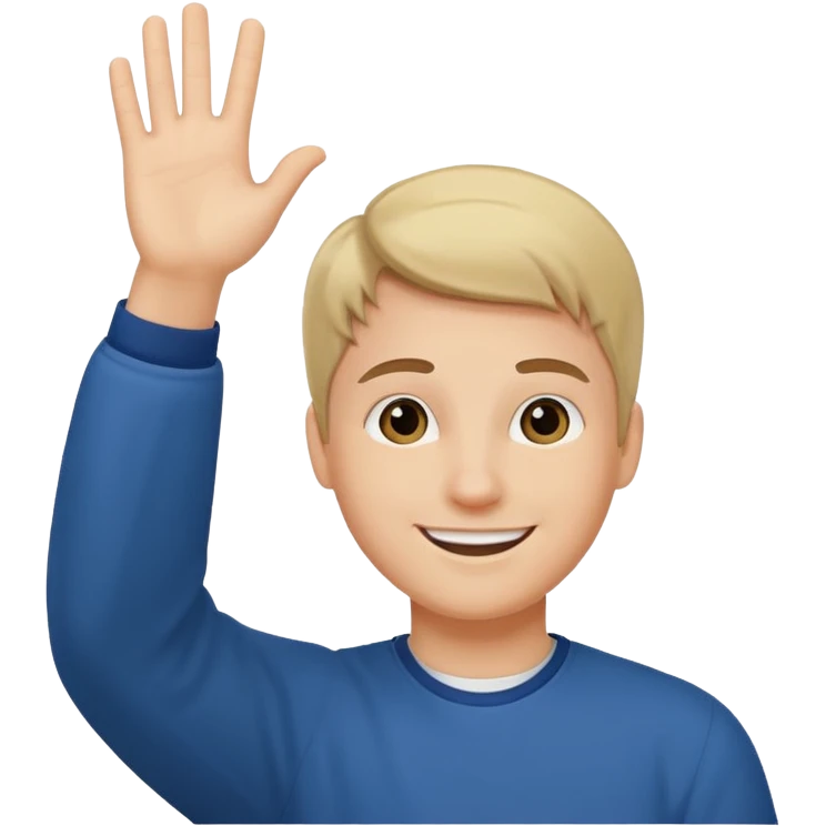 student raising hand emoji